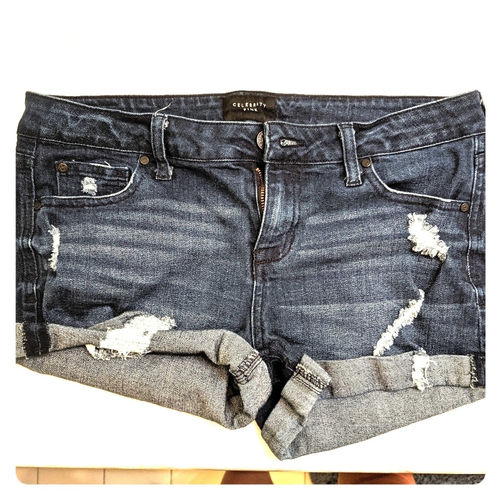 Distressed Denim Shorts